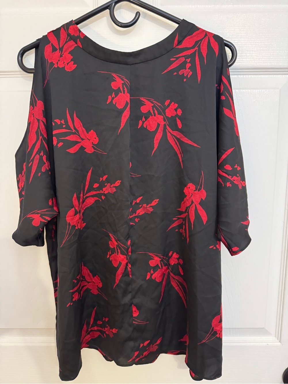 Worthington Black Tunic with Red Floral Motif